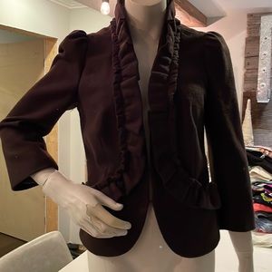 Elevenses brown 3/4 sleeve 25% wool coat